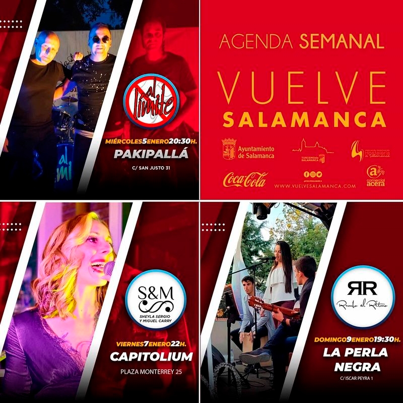  ‘Vuelve Salamanca’ comienza el año con tres conciertos que reúnen la mejor variedad de pop rock y rumba
